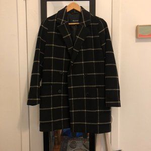 Madewell Black Windowpane Coat